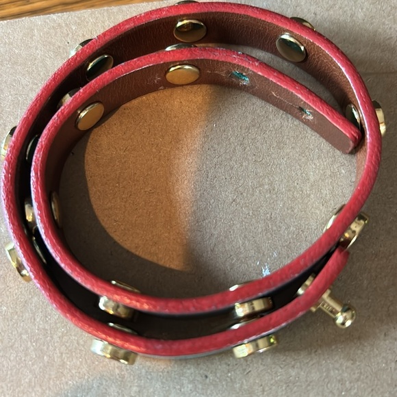 Tory Burch blue leather double wrap bracelet - Picture 3 of 3